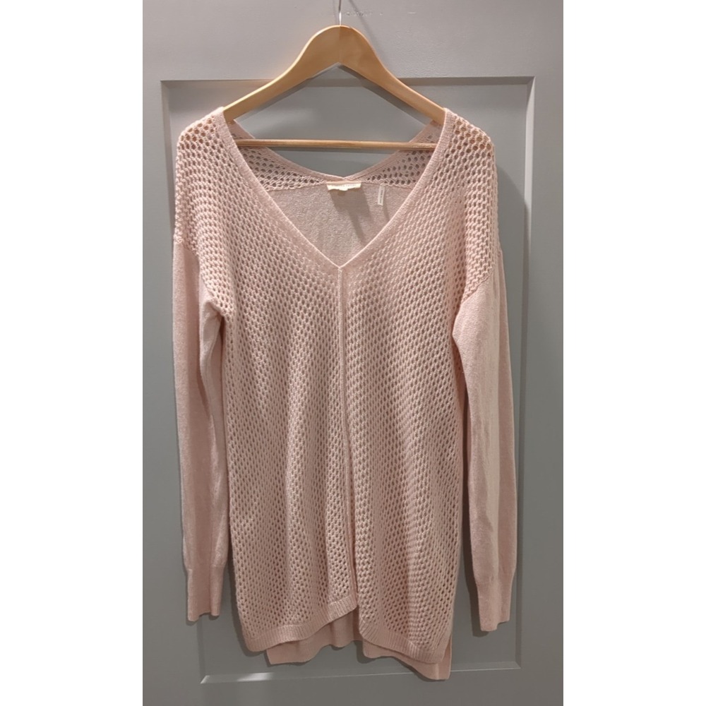 Rebecca Taylor Womens M Open Knit Mesh Pullover Wool/Cashmere Blend Sweater